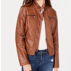 Wilsons Leather Tan Biker Jacket